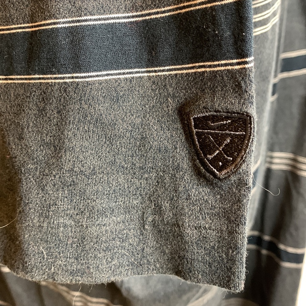 Tiger Woods Golf Polo Gray Navy White Striped Men’s XXL 2XL - Picture 3 of 6